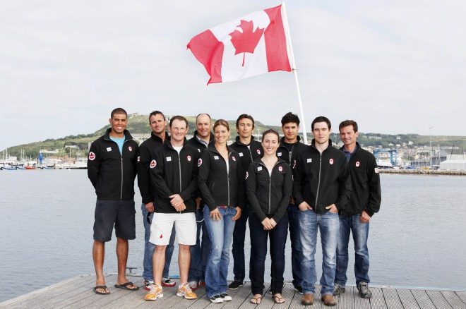 The sailors nominated to the 2012 Canadian Olympic Team are seen in Weymouth UK on Friday June 1 2012. (Photo by Jim Ross)